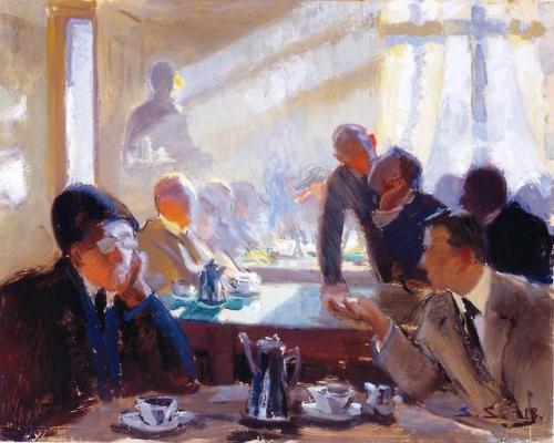 huariqueje:“ Café “  , Bronda Cafe Helsinki  -   Santeri Salokivi , 1918.Finnish,  1886 - 1940oil on