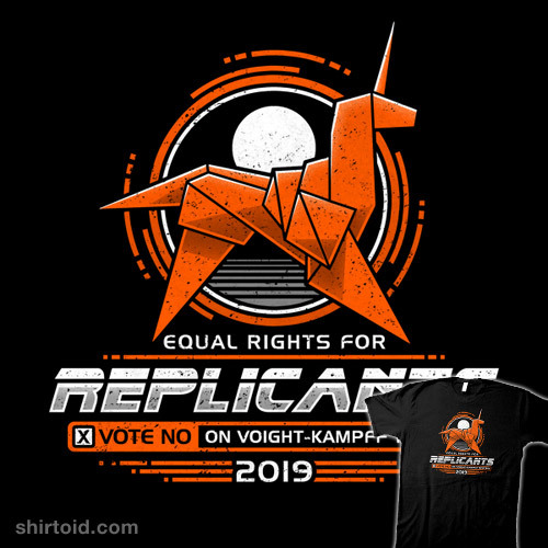 shirtoid:Equal Rights for Replicants by Adho1982 is $12 today (7/11) at TeeFury