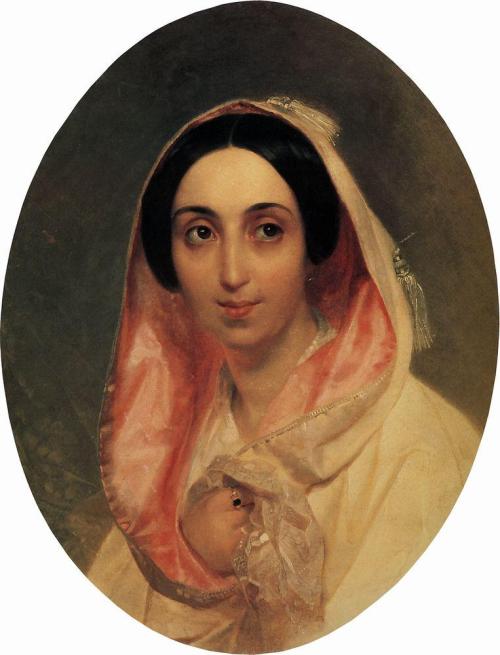 Портрет княгини А. А. Багратион, 1849 г., Карл Брюллов Portrait of Princess A. A. Bagration, 1849, K