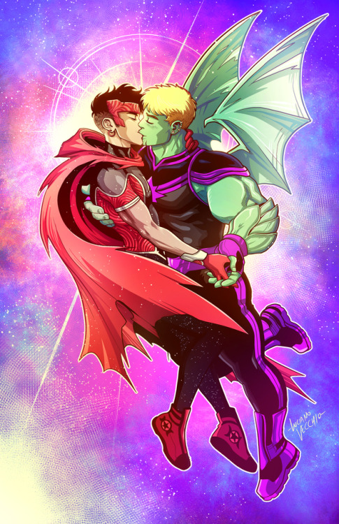 lucianovecchio: Wiccan and Hulkling - The Visible Kiss A follower commissioned me to clean up and fi