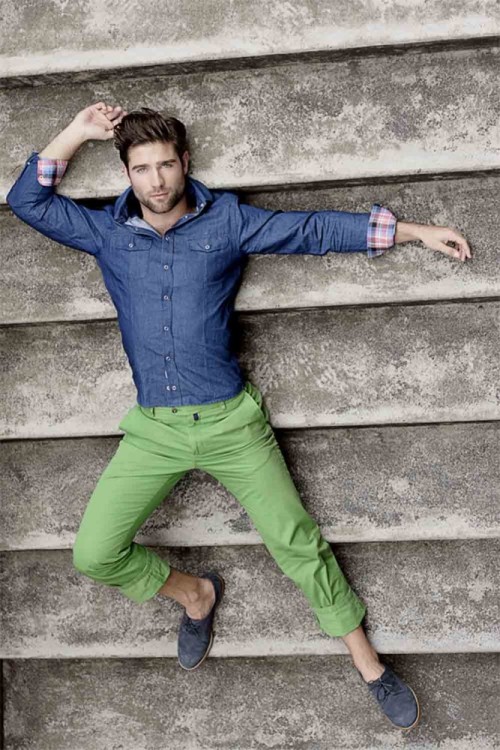 Awesome Combination Of Spring Green And Indigo For Mens