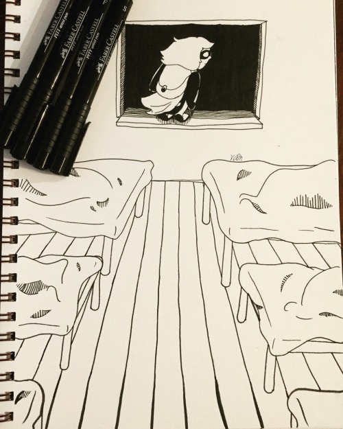 Inktober, day 18. More practice with perspective.