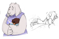 torielgoatdad:  lavalamp-of-epicness:  I got bored during lunch at school, so I doodled some undertale and cleaned them up when I got back home.  So, here. Have a sick Frisk with monsters taking turns on helping them. (the bottom strip was completely