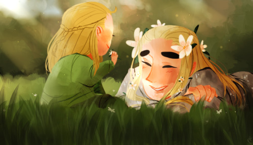 pk-buttcheeks:i never need an excuse to draw elf dads with their elfling babies but today is fathers