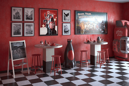 Cappys Cafe Inspired Place That I Made In 3Ds Max And Corona Renderer (+Photoshop). The GIF Shows Unedited