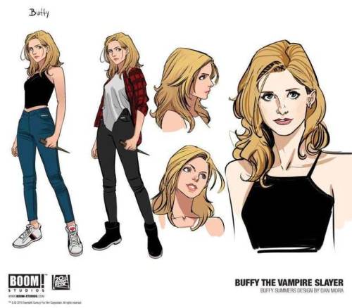 buffythecomicslayer: Dan Mora’s designs for Buffy, Willow, Xander, Giles, Anya, Spike, and Drusilla,