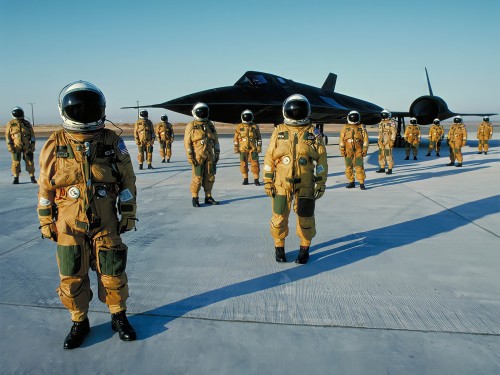 aviationblogs:
“Pilots in pressure suits stand before an SR-71 Blackbird spy plane
”