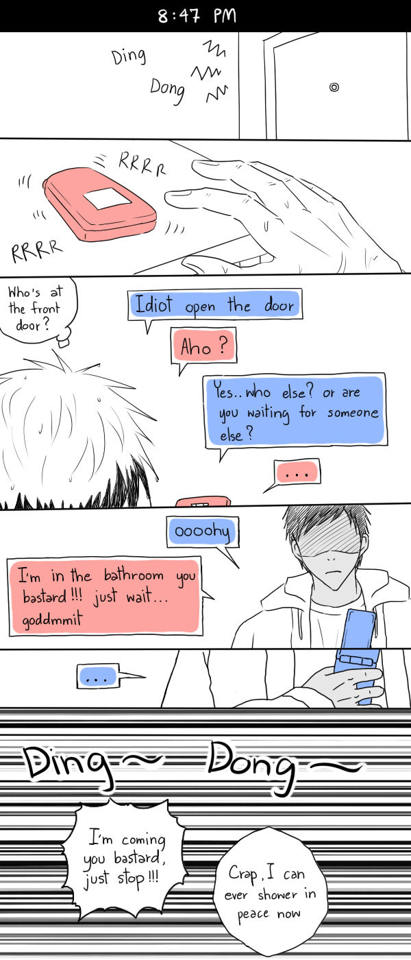 noinamon:  AoKaga Doujinshi from This short fiction by panna-acida thank you for