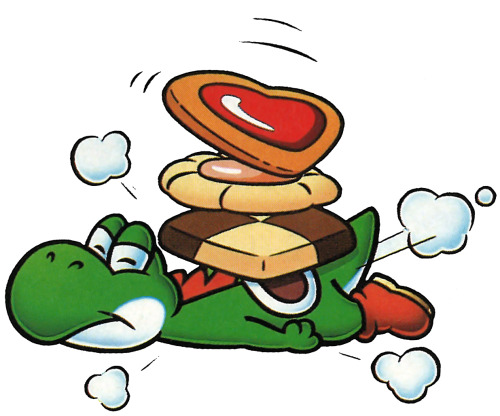 Artwork of Yoshi, from ‘Yoshi’s Cookie’ on the Super Nintendo.
