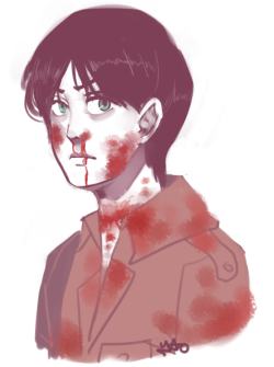 yaolici:  eren jaeger from attack on titan!!! i dont know how to draw blood i apologize ;;; 