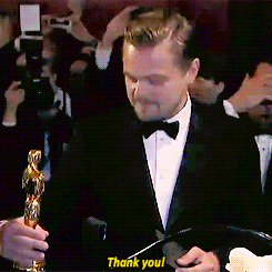kazmoloves63:  jimmytfallon:  Leonardo DiCaprio getting his Oscar engraved and making