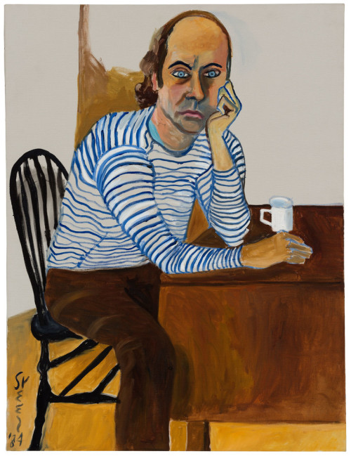 Alice Neel, Hartley in Striped Shirt, 1984, Oil on canvas, 106.7 x 81.3 cm (42 x 32 inches), Xavier 