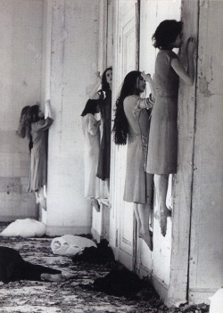 red-lipstick:  Pina Bausch; Performance Still of Blaubart (Bluebeard. While listening to a tape recording of Bela Bartók’s opera ’Duke Bluebeard’s Castle’), 1977 