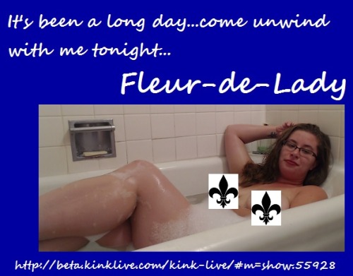 About to do a show from the bubble bath! http://beta.kinklive.com/kink-live/#m=show.55928