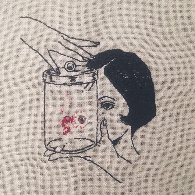 socialpsychopathblr: Hand embroidery by Adipocere 