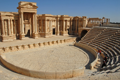 classicalmonuments:Theatre of PalmyraPalmyra (Tadmor), Syria2nd century CEThe second-century CE thea