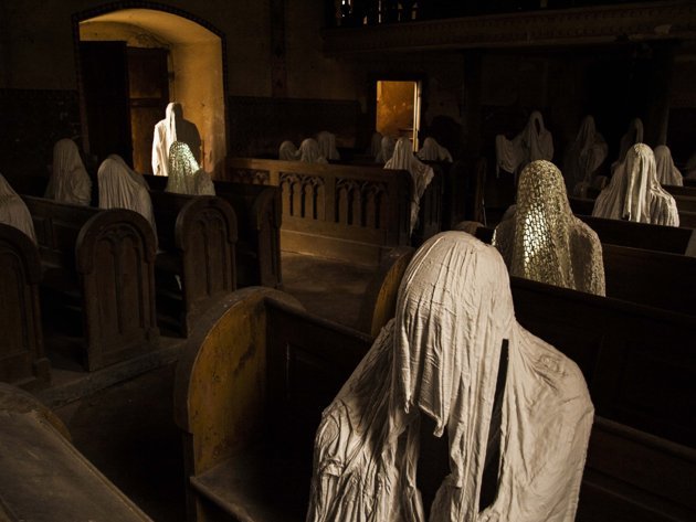 ghoulnextdoor:  Ghostly installation for St George’s church by artist Jakub Hadrava