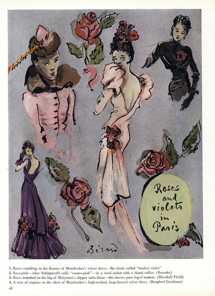 debourbon:  “Roses and Violets in Paris” Illustrated by Cecil Beaton, Vogue,