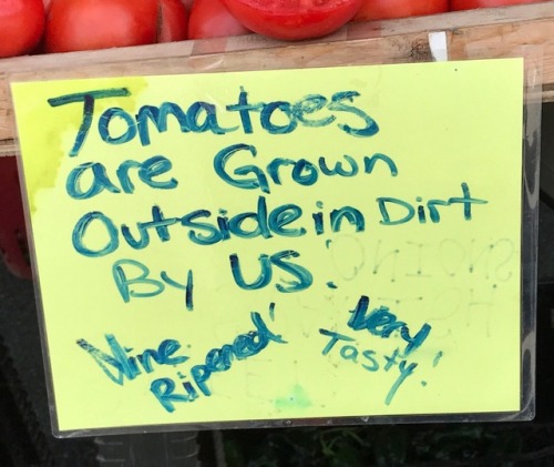 Sign, Oak Marr Farmers Market, Fairfax, 2017.