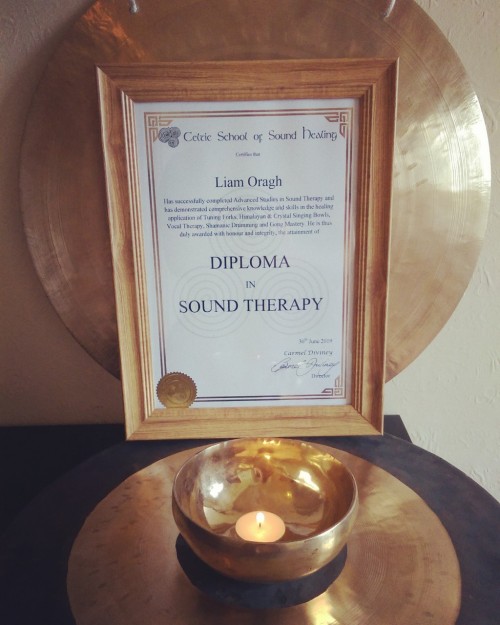 Certifications and Qualifications…Advanced Diploma in Sound Therapy (Celtic School of Sound Healing)
Sound Therapy Practitioner Certification
Gong Master Certification
Celtic Shamanism Sound Therapy Certification
Diploma in Shinrin Yoku (Forest...