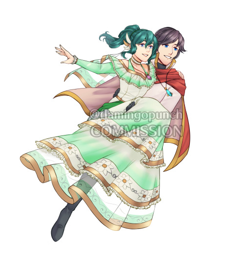 flamingopuuuunch: FEH style commissions of client’s OCs in Wedding Attire!