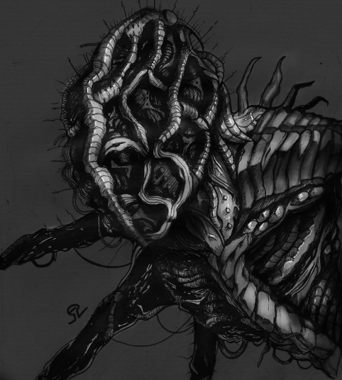 Amygdala, re-created in HR Giger style.