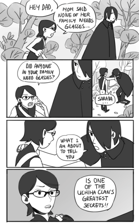 mousathe14:collarpoints:if only all uchiha secrets were this simple“Because glasses make you look li