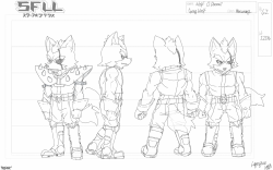 lylat-legacy:  STAR FOX - Lylat Legacy Conceptual sketch [114] Wolf O’Donnell Model Sheet - full body Sketch by Layeyes Follow for more like this and news regarding the upcoming webcomic! 