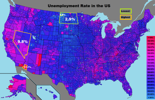 mapsontheweb: Unemployment in the US