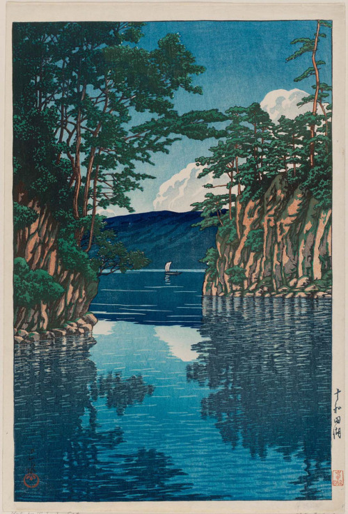 heaveninawildflower: ‘Lake Towada’ (circa 1927) by Kawase Hasui (Japanese, 1883–19