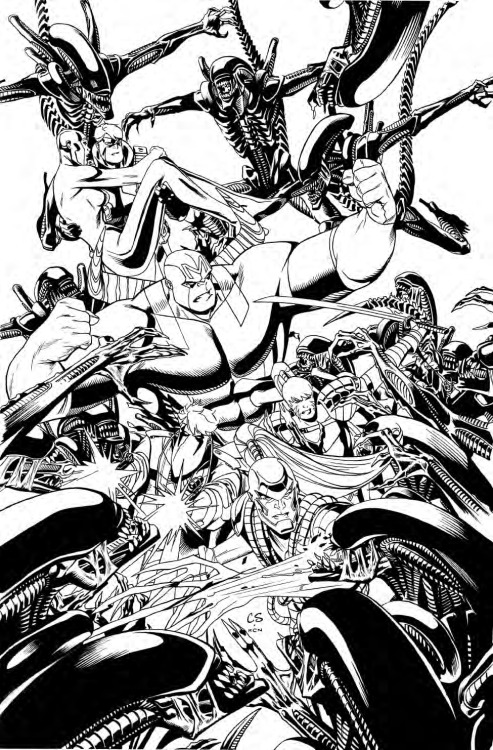travisellisor:the cover to WildC.A.T.s/Aliens by Chris Sprouse and Kevin Nowlan  https://mobile.datpiff.com/mixtape/854854