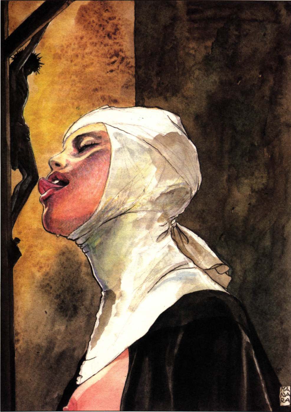 weshuffor:  The Nunsploitation of artist MIlo Manera 