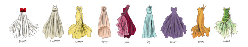 ellevante: theonlycheeseleft: ellejolras: Prom dresses inspired by Les Amis de L’ABC L-R: Enjo