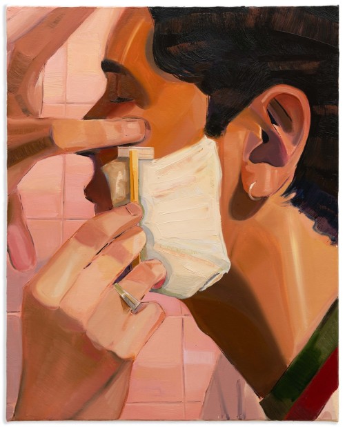 beyond-the-pale:  Logan T. Sibrel - Imagined Shave (Justin’s Pink Bathroom), 2022 Galerie Thomas Fuchs  