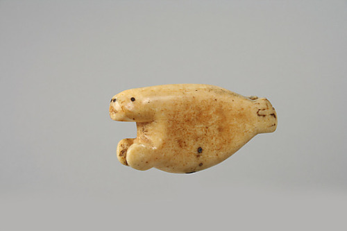 theolduvaigorge: Inuit carved figures (20th century): Top: Caribou; antler (Canada, Nunavut, Pelly B