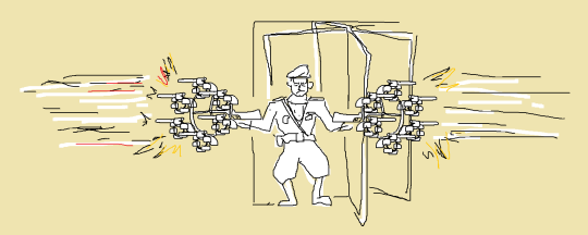 boolshetdrawings:  A revolving revolver revolving revolver revolver. Revolver Ocelot in a revolving door dual-wielding revolving revolver revolving revolver revolvers. 