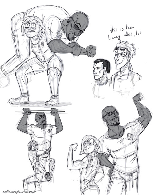 endlessnightarts: Look at these cute-ass Turks at the gym doodles I had in a lost folder somewhere. 