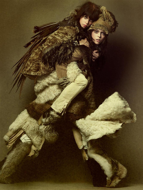 andreasanterini:  Meghan Collison & Coco Rocha in “Wild Warriors” / Photography by Steven Meisel / For Vogue Italia November 2007