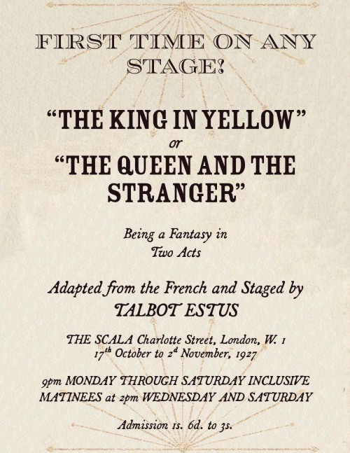 The King in Yellow: Being a Fantasy in Two Acts