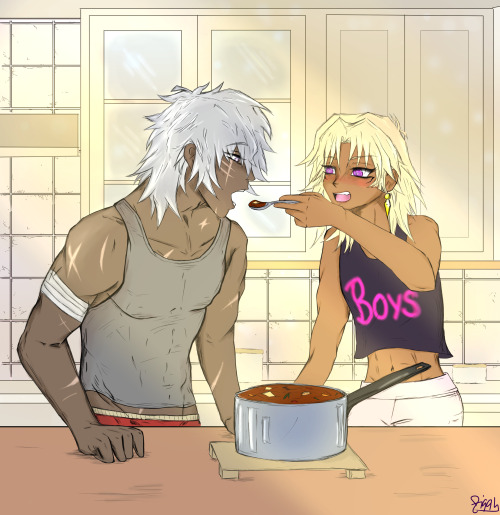 Be like Malik, feed your thief himbo king Bakura to keep him nice and big and strong 