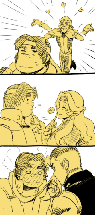 sakana-girl: Everyone gives Hunk kisses!