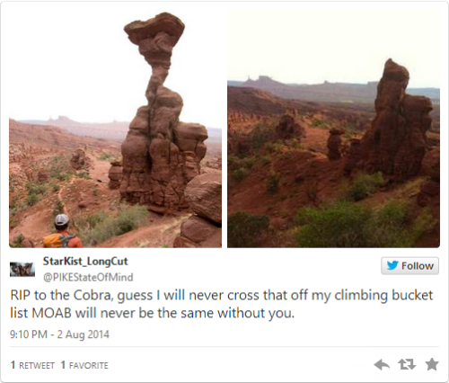 Cobra Rock Formation Collapses in Utah After Storms Hit Area