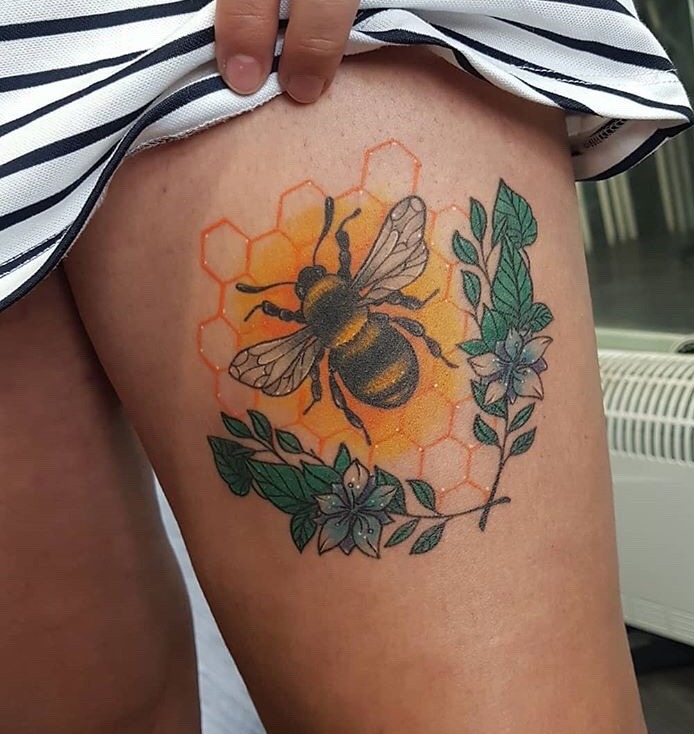 100 Inspiring Bee Tattoo Designs  Meaning  The Trend Spotter