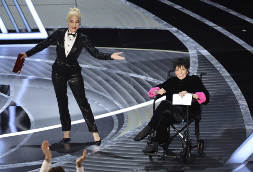 bloodyxmary: Lady Gaga and Liza Minnelli speak onstage during the 94th Annual Academy Awards at Dolb