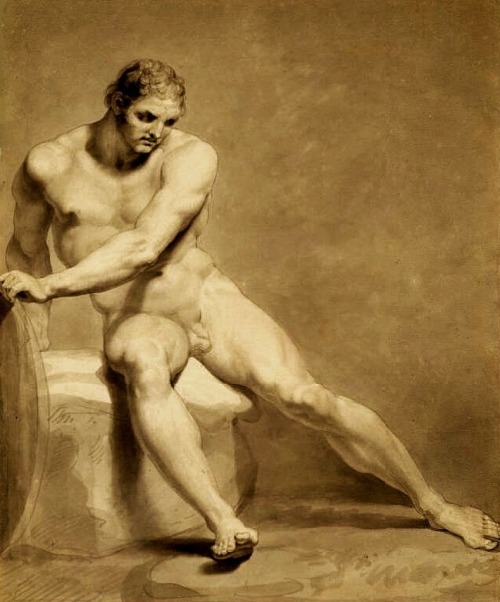 Tom Tring the Boxer. academic study. 1790-1800. Edward Francis Burney. British 1760-1848. drawing.  