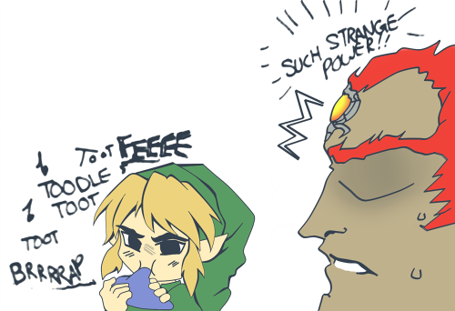 lightsintheskye:Sometimes I like to imagine that link was never good at the Ocarina but just really,
