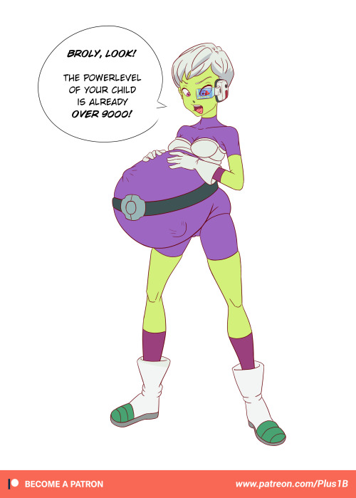 Request by patreon DocGyara.Cheelai from Dragonball Super heavily pregnant with Brolys offspring.