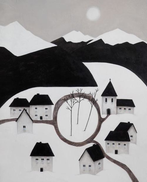 modijeanne: Mountain Village , 2016 by Deb Garlick - Canadian artist