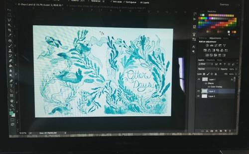 Today&rsquo;s job: figuring out colour separations for #otterdays! I think I&rsquo;m going to splurg