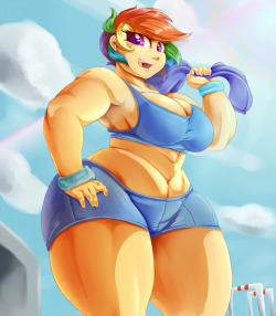 bluebot777: dufelbagofdraws: Rainbow swole dat hot buff body &lt;3 